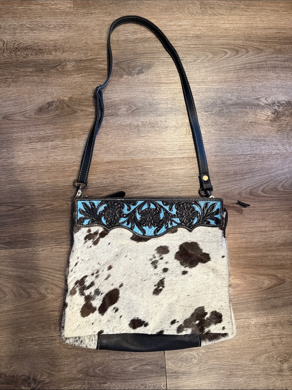 Myra Bag Cowhide Tooled Genui Leather Fringe Satchel Western Boho Bag Purse